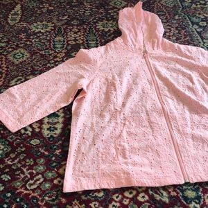 NWOT Full Lace Flower Zip Up Jacket